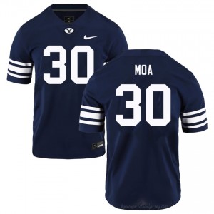 BYU Cougars Sione Moa #30 Navy Football Jersey | Men's Gameday Authentic College Apparel 6785S2GQ