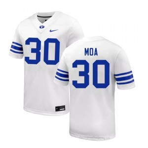 Authentic Sione Moa BYU #30 White Jersey | Men's Durable NCAA Football Fan Wear 63S82FKy