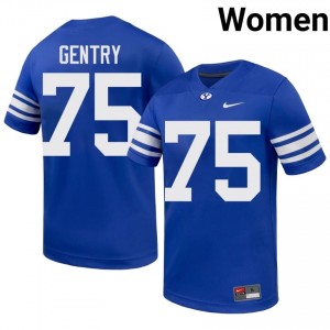 BYU Cougars Andrew Gentry #75 Royal Football Jersey | Women's Gameday Authentic NCAA Apparel 3CSSv768