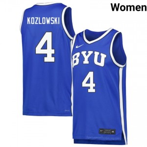 BYU Cougars Brody Kozlowski #4 Royal Basketball Jersey | Women's Gameday Authentic College Apparel 610A7Iyk