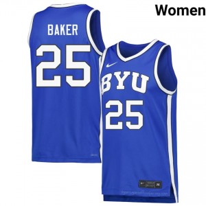 Dawson Baker #25 Royal BYU Licensed Basketball Jersey | Women's University Premium Uniform 98gN8gU2