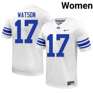 BYU Enoch Watson #17 White Football Jersey | Women's Gameday Authentic NCAA Apparel SY3Ma416