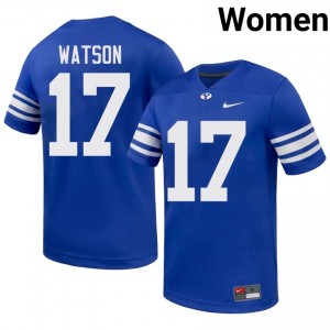 Authentic Enoch Watson BYU Cougars #17 Royal Jersey | Women's Durable University Football Fan Wear kYtiy641