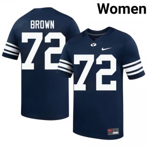 Joe Brown #72 Navy BYU Cougars Licensed Football Jersey | Women's High School Premium Uniform 54OMw524