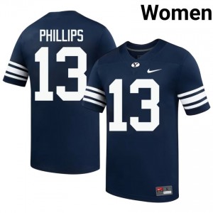 Jojo Phillips BYU Cougars #13 Navy Exclusive Jersey | Women's Player Football Limited Edition Uniform eh12H161
