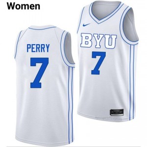 KJ Perry BYU Cougars #7 White Exclusive Jersey | Women's High School Basketball Limited Edition Uniform 92rvA5J4