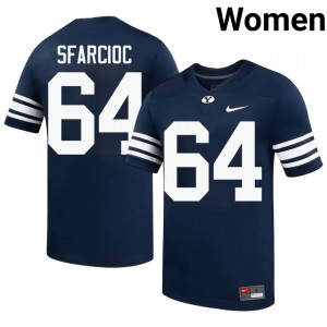 BYU Cougars Kyle Sfarcioc #64 Navy Football Jersey | Women's Gameday Authentic NCAA Apparel 3Yt1O317