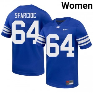 Kyle Sfarcioc #64 Royal BYU Cougars Licensed Football Jersey | Women's High School Premium Uniform 851nto56