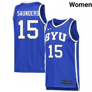 #15 Richie Saunders BYU Cougars Women's Basketball Jersey | Premium Replica NCAA Gear 191B63g3