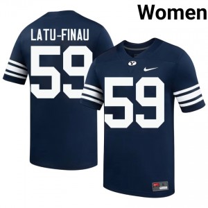Siosiua Latu-Finau BYU Cougars #59 Navy Exclusive Jersey | Women's Player Football Limited Edition Uniform j5512L56