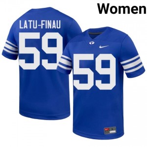 BYU Cougars Siosiua Latu-Finau #59 Royal Football Jersey | Women's Gameday Authentic NCAA Apparel 361FW689
