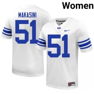 Sonny Makasini BYU #51 White Exclusive Jersey | Women's Player Football Limited Edition Uniform rMmI0773
