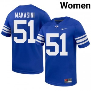 #51 Sonny Makasini BYU Cougars Women's Football Jersey | Premium Replica NCAA Gear h0mTly31