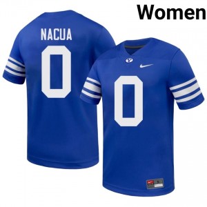 Authentic Tei Nacua BYU Cougars #0 Royal Jersey | Women's Durable University Football Fan Wear P88t5T36