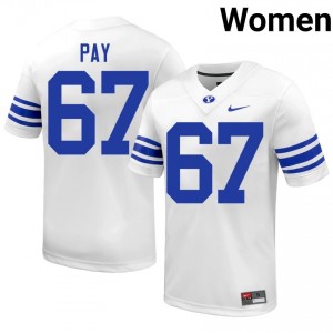 Trevor Pay #67 White BYU Licensed Football Jersey | Women's High School Premium Uniform 01E2T619