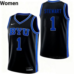 Trey Stewart BYU Cougars #1 Black Exclusive Jersey | Women's High School Basketball Limited Edition Uniform 71HX238m