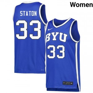 BYU Cougars Xavion Staton #33 Royal Basketball Jersey | Women's Gameday Authentic College Apparel 86Va5r0v