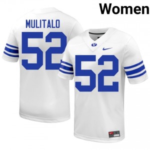 BYU Bott Mulitalo #52 White Football Jersey | Women's Gameday Authentic NCAA Apparel 5i7q5787