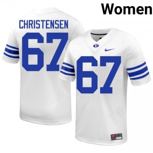 BYU Brady Christensen #67 White Football Jersey | Women's Gameday Authentic NCAA Apparel u2J24T22