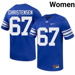 Authentic Brady Christensen BYU Cougars #67 Royal Jersey | Women's Durable University Football Fan Wear 10G58l37