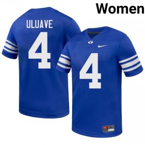 Cade Uluave BYU Cougars #4 Royal Exclusive Jersey | Women's Player Football Limited Edition Uniform fjkUod89