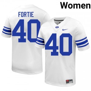 BYU Eldon Fortie #40 White Football Jersey | Women's Gameday Authentic NCAA Apparel e581OI45