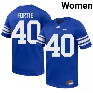 Authentic Eldon Fortie BYU Cougars #40 Royal Jersey | Women's Durable University Football Fan Wear HIs5N264