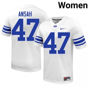 Ezekiel Ansah #47 White BYU Licensed Football Jersey | Women's High School Premium Uniform 638jmS15