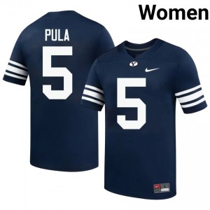 Jaron Pula BYU Cougars #5 Navy Exclusive Jersey | Women's Player Football Limited Edition Uniform 453OXd75