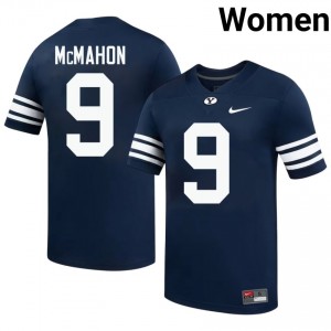 Authentic Jim McMahon BYU Cougars #9 Navy Jersey | Women's Durable University Football Fan Wear Ce4Gu668