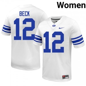John Beck BYU #12 White Exclusive Jersey | Women's Player Football Limited Edition Uniform 0Q75j177