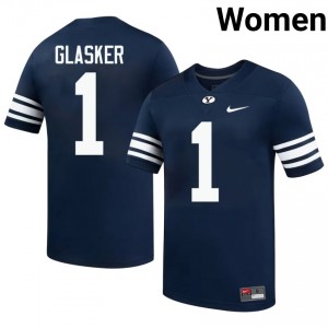 Legend Glasker #1 Navy BYU Cougars Licensed Football Jersey | Women's High School Premium Uniform 1u77n837