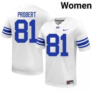Authentic Marion Probert BYU #81 White Jersey | Women's Durable University Football Fan Wear 855E3255