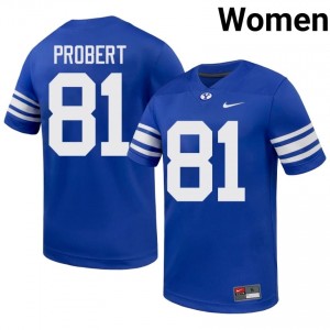 Marion Probert #81 Royal BYU Cougars Licensed Football Jersey | Women's High School Premium Uniform Ebh0Tu64