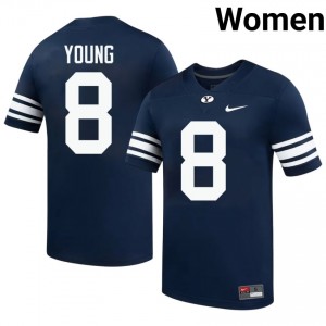 BYU Cougars Steve Young #8 Navy Football Jersey | Women's Gameday Authentic NCAA Apparel 361L2590