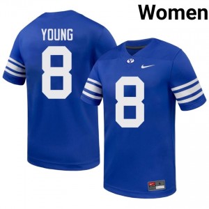 Steve Young #8 Royal BYU Cougars Licensed Football Jersey | Women's High School Premium Uniform 0E6gMj97