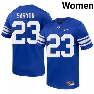 BYU Cougars Terrance Saryon #23 Royal Football Jersey | Women's Gameday Authentic NCAA Apparel 3Em0D423