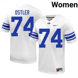 Trevin Ostler #74 White BYU Licensed Football Jersey | Women's High School Premium Uniform M07lSJ92