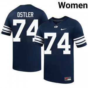 Authentic Trevin Ostler BYU Cougars #74 Navy Jersey | Women's Durable University Football Fan Wear gv38Iw77