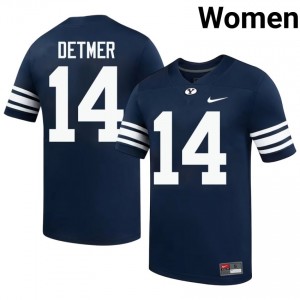Ty Detmer BYU Cougars #14 Navy Exclusive Jersey | Women's Player Football Limited Edition Uniform 42w55k18