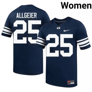 BYU Cougars Tyler Allgeier #25 Navy Football Jersey | Women's Gameday Authentic NCAA Apparel kw4M0814