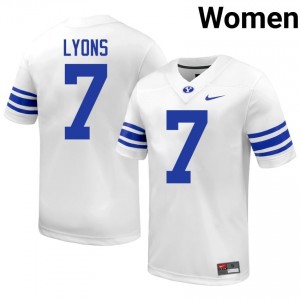 Walker Lyons BYU #7 White Exclusive Jersey | Women's Player Football Limited Edition Uniform e86br082