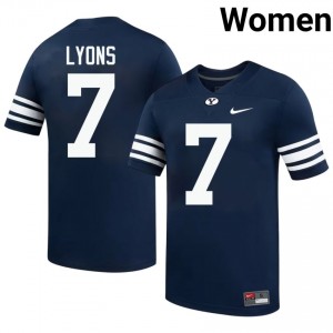 Walker Lyons #7 Navy BYU Cougars Licensed Football Jersey | Women's High School Premium Uniform b2u1bI10