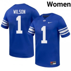 BYU Cougars Zach Wilson #1 Royal Football Jersey | Women's Gameday Authentic NCAA Apparel w4432d70