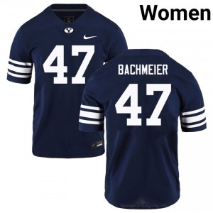 BYU Cougars Bear Bachmeier #47 Navy Football Jersey | Women's Gameday Authentic College Apparel 41sGi2mI