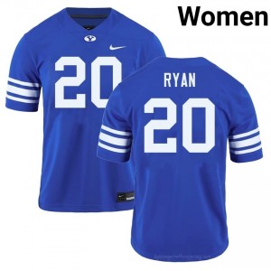 Authentic Carsen Ryan BYU #20 Royal Jersey | Women's Durable NCAA Football Fan Wear 5102q03X