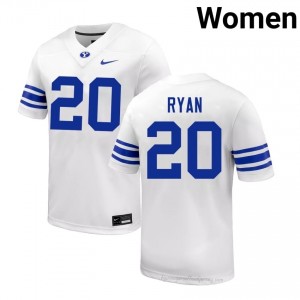 Carsen Ryan BYU #20 White Exclusive Jersey | Women's High School Football Limited Edition Uniform 691u6n5R