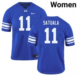 BYU Cougars Faletau Satuala #11 Royal Football Jersey | Women's Gameday Authentic College Apparel 576Y301V