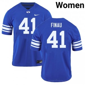 Lucky Finau BYU Cougars #41 Royal Exclusive Jersey | Women's High School Football Limited Edition Uniform 550u81Ub