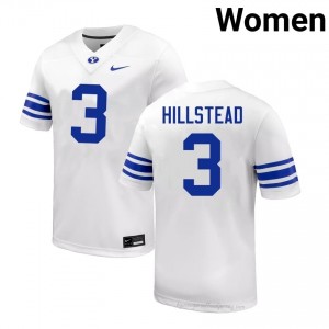 McCae Hillstead #3 White BYU Cougars Licensed Football Jersey | Women's University Premium Uniform 8713Y4WP